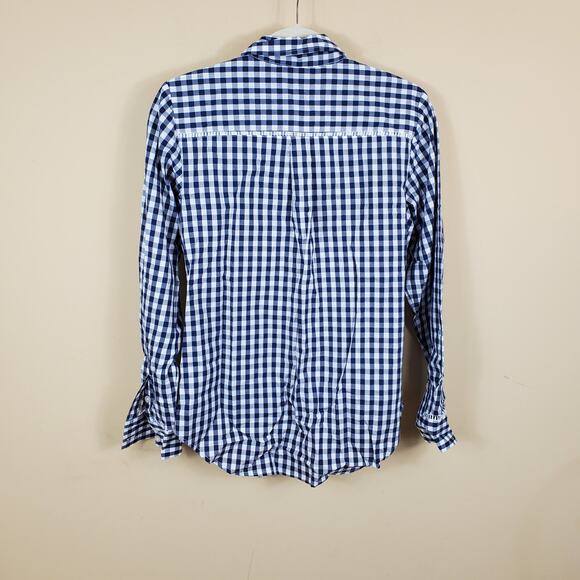 Isaac Mizrahi Live Checkered Print Front Tie Top S - Picture 7 of 11